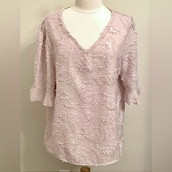 Ranlege Tops - Ranlege Blush Pink Eyelash Design SZ 12 Boho Chic Cottagecore Romantic Top